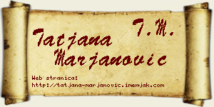 Tatjana Marjanović vizit kartica